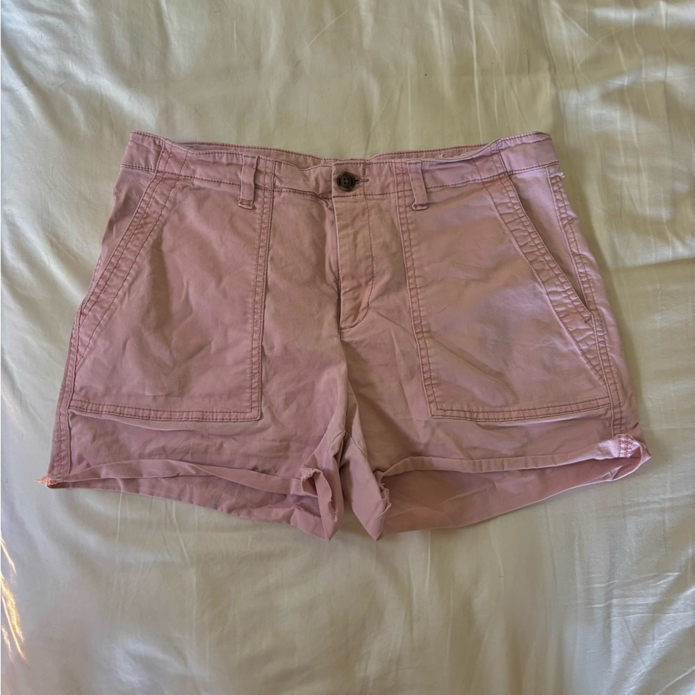 GAP Pink Cargo Shorts with Distressed Hem